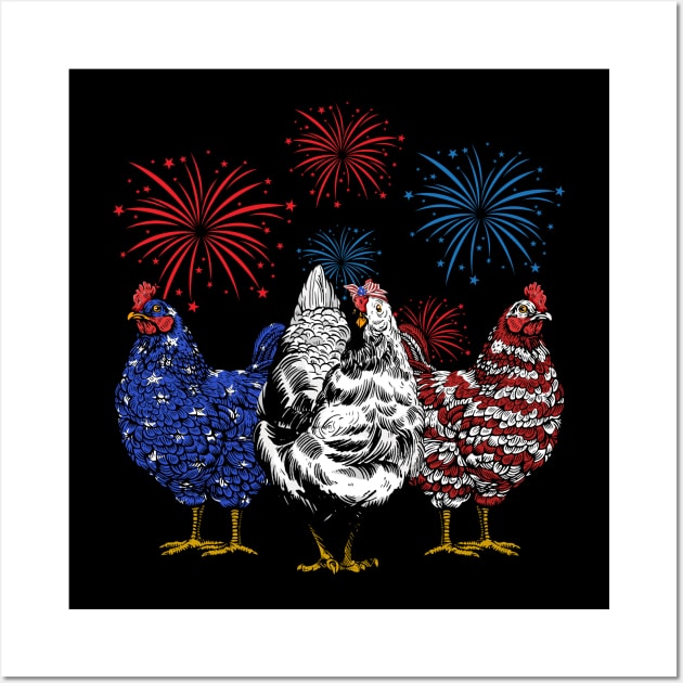 Chicken America Flag 4th of July Wall Art by neonatalnurse